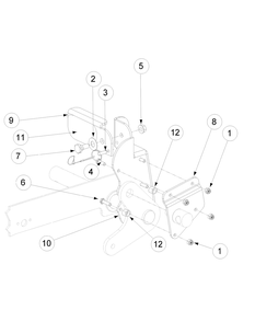 Foot Pedal Deck Lift Assembly Diagram and Parts List for M72-GN33 53CB5FJZ750-33HP-OHV Cub Cadet Lawn Tractor